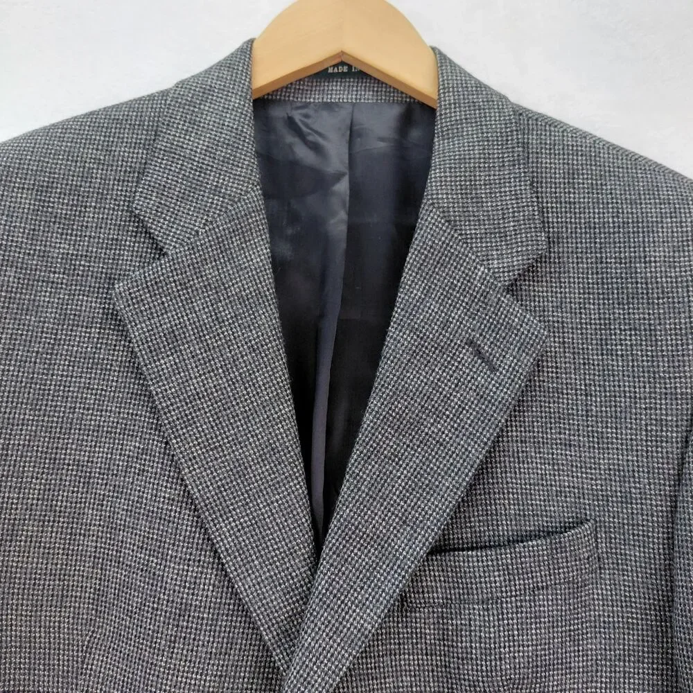 Ralph Lauren LRL Blazer Sport Coat Mens Size 40S Gray 100% Lambswool Suit Jacket